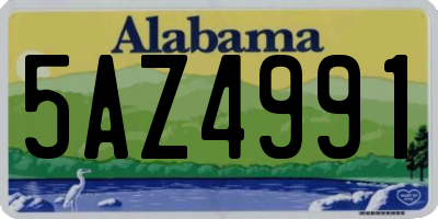 AL license plate 5AZ4991