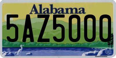 AL license plate 5AZ5000