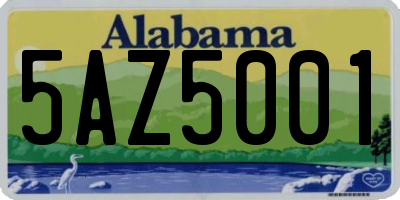 AL license plate 5AZ5001