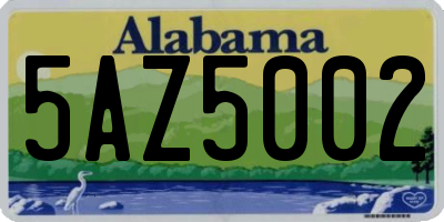AL license plate 5AZ5002