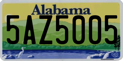AL license plate 5AZ5005