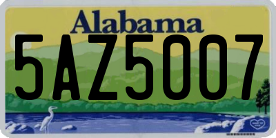 AL license plate 5AZ5007