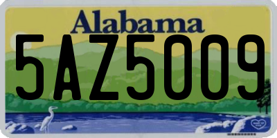 AL license plate 5AZ5009