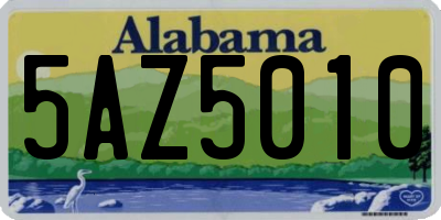 AL license plate 5AZ5010
