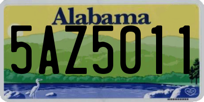 AL license plate 5AZ5011
