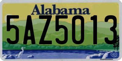 AL license plate 5AZ5013