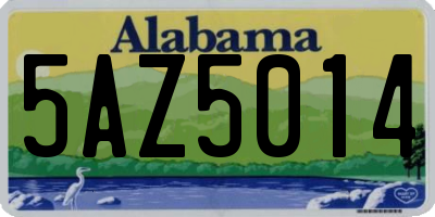 AL license plate 5AZ5014