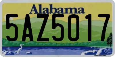 AL license plate 5AZ5017
