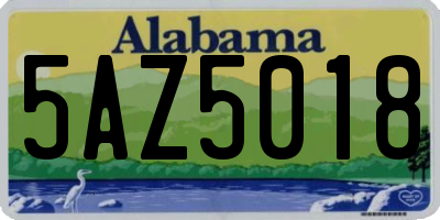 AL license plate 5AZ5018
