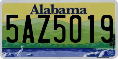 AL license plate 5AZ5019