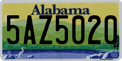 AL license plate 5AZ5020