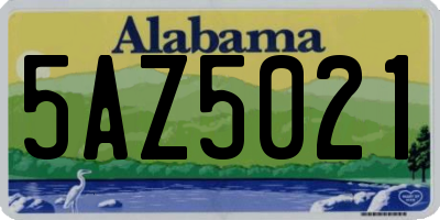 AL license plate 5AZ5021
