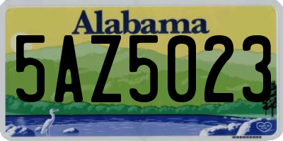 AL license plate 5AZ5023