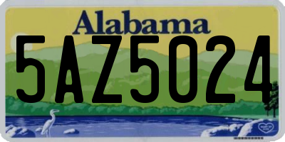 AL license plate 5AZ5024