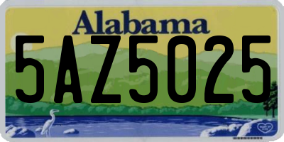 AL license plate 5AZ5025