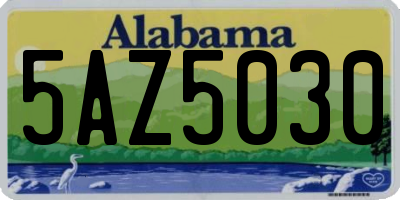 AL license plate 5AZ5030