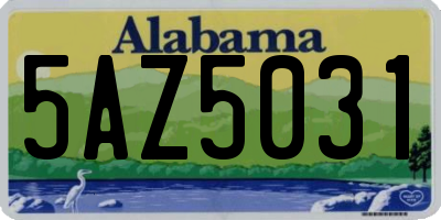 AL license plate 5AZ5031