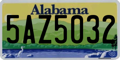 AL license plate 5AZ5032