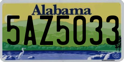 AL license plate 5AZ5033