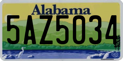 AL license plate 5AZ5034