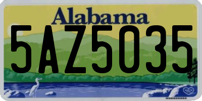 AL license plate 5AZ5035
