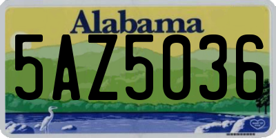 AL license plate 5AZ5036