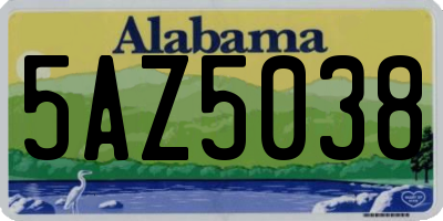 AL license plate 5AZ5038