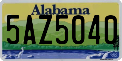 AL license plate 5AZ5040