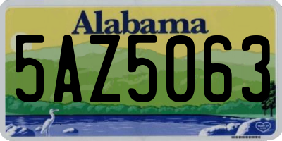 AL license plate 5AZ5063