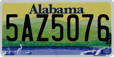 AL license plate 5AZ5076