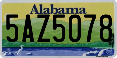 AL license plate 5AZ5078