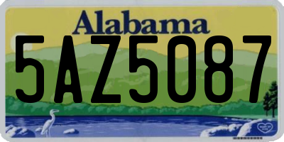 AL license plate 5AZ5087
