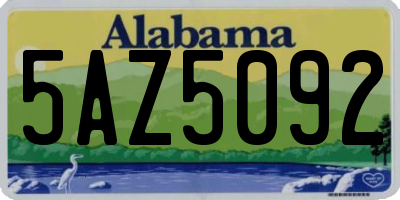 AL license plate 5AZ5092