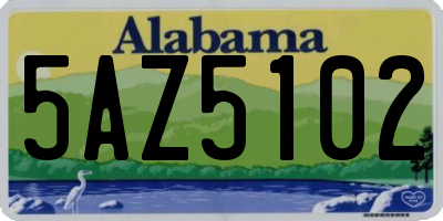 AL license plate 5AZ5102