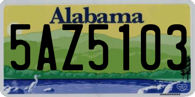 AL license plate 5AZ5103