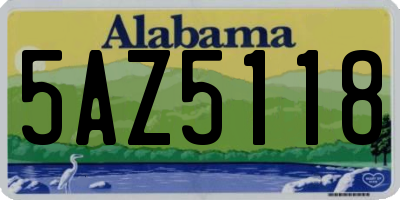 AL license plate 5AZ5118