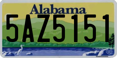 AL license plate 5AZ5151