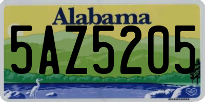 AL license plate 5AZ5205