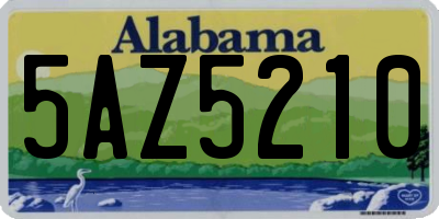 AL license plate 5AZ5210