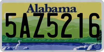 AL license plate 5AZ5216