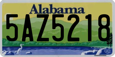 AL license plate 5AZ5218