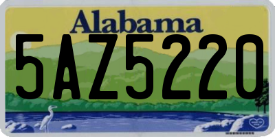 AL license plate 5AZ5220