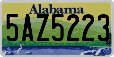 AL license plate 5AZ5223