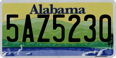 AL license plate 5AZ5230