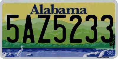 AL license plate 5AZ5233