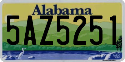 AL license plate 5AZ5251