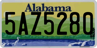 AL license plate 5AZ5280