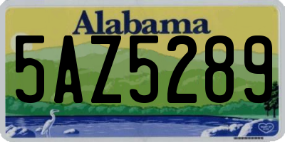 AL license plate 5AZ5289