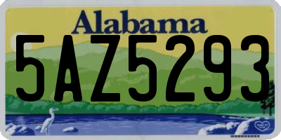 AL license plate 5AZ5293