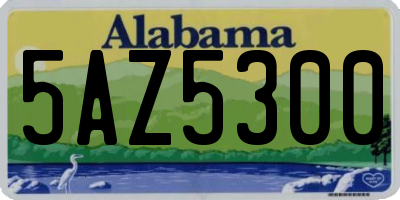 AL license plate 5AZ5300